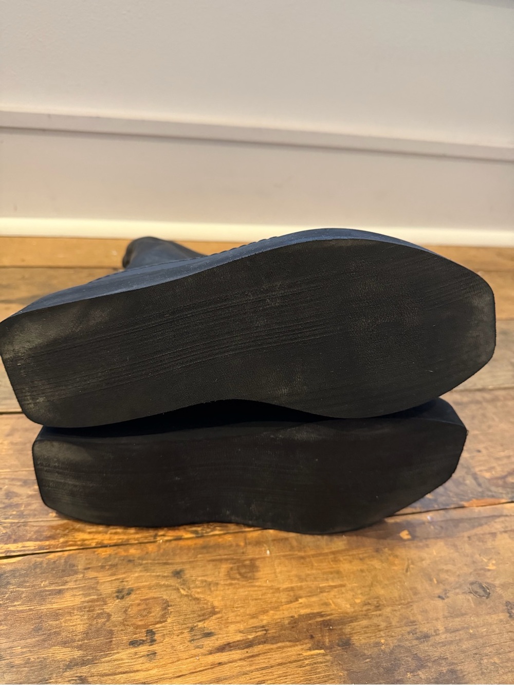 Lofina Black Leather Platform Mid-Calf Boots - Picture 4 of 5
